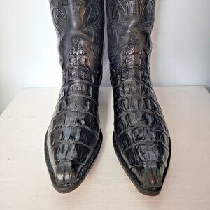 LUCCHESE HANDMADE CLASSICS ALLIGATOR VINTAGE COWBOY WESTERN BOOTS USA RARE 13D